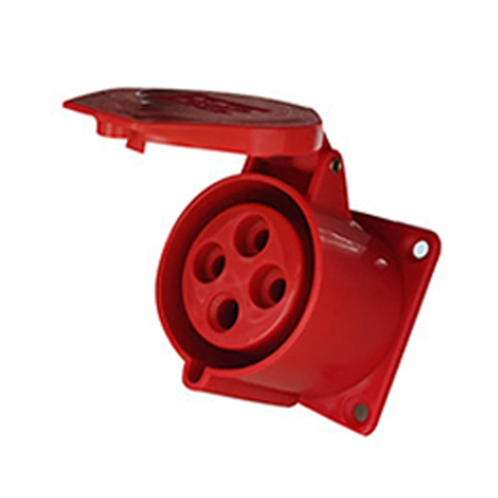 ExcInter 4PIN 32A Panel concealed socket Industrial Plug Sockets 2P+E Weatherproof IP44 Camping Caravan Industrial