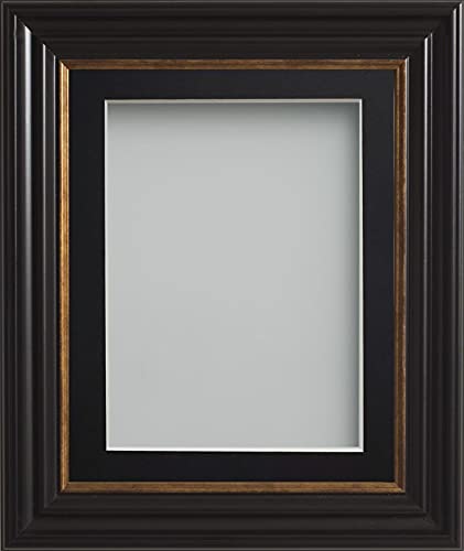 Frame Company Emson Black Picture Photo Frame with Black Mount - 6x4 for pic size 4x3 *Choice of Sizes* Fitted with Real Glass — image 1