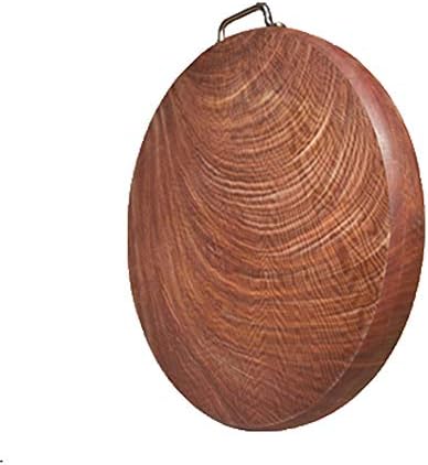 Rshjd ソリッド木製まな板 キッチン 両面 丸型 ヘラジカ まな板 ハンドル付き 肉 魚 野菜 調理