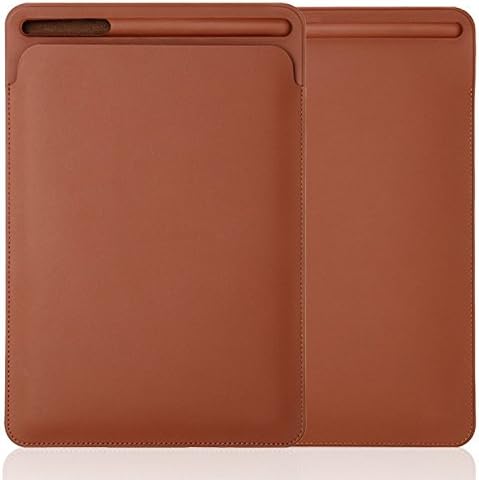 iPad Pro 10.5 Sleeve Case, PopSmart Premium PU Leather Sleeve Case for iPad Pro 10.5 2017 Pouch Bag Cover with Pencil Slot for iPad Pro 9.7 Inch (Brown)