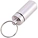 GUAngqi Silver Airtight Pill Fob Box Capsule Cash Aluminum Stash Case Keychain