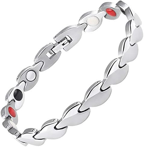 Womens Magnetic Bracelets Ladies Health Bracelet for Pain Arthritis Bracelet Germanium Negative Ion Bracelet Detox Balance Free Gift Box - SL4 (18 cm / 7 in)