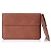 MoKo Laptop Sleeve Fits MacBook Pro 16 Inch 2019, PU Leather Envelope Case for MacBook Pro 15 inch, Water-Resistant Notebook Bag with Document Pocket and Built-in Card Slot, Brown