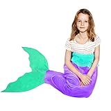 BATTOP Mermaid Tail Super Soft Blanket Crystal Velvet Lovely Gift for kids (Child, Purple)