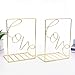 Bookends Gold , Decorative Metal Book Ends Supports for Shelves , Non-Scratching (1 Pair)