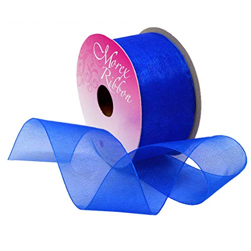 Morex Ribbon Sheer Organza Ribbon, 1.5 inch by 25 Yards, Royal Blue, 91809/25-6…