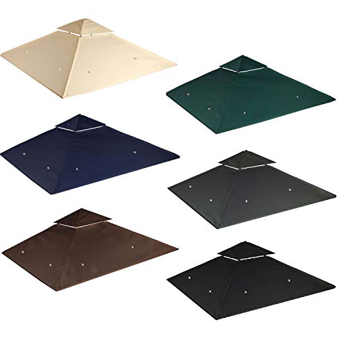 freigarten.de Ersatzdach für Pavillon 3x3 Meter Sand Antik Pavillon Wasserdicht Material: Panama PCV Soft 370g/m² extra…