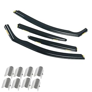 MAGICKIT In kanaal Windgeleiders,Voor & Achter Raamgeleiders met Winddeflector Clips, AcrylAutoruit Regenwachten Auto…