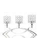 VINCIGANT Crystal Candle Holder Table Candelabras,3 Candle Stand Holders for Wedding Table Centerpieces,Home Decor Accents,Silver(Gift Boxed)