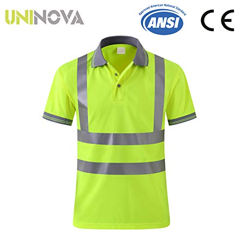 Uninova Safety Shirt High Visibility - Reflective Polo Shirt Short Sleeve for Men and Women - ANSI/ISEA Standards (Extra Large, Short Sleeve) - Thumbnail 6