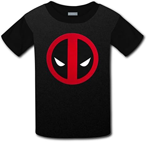 Zezeyaa Unisex Kids Deadpool Marvel Logo 3D Printed Round Collar Short sleeve T- Shirt