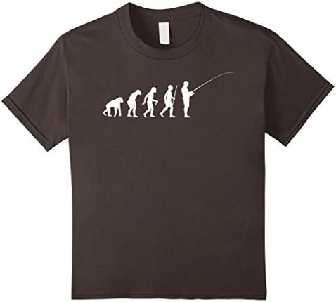 Kids Evolution Of The Fisherman Funny Fan Lover Cute T-Shirt 8 Asphalt