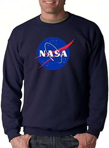 Pateel NASA Meatball Logo Sweatshirt Space Shuttle Rocket Science Geek (2X-Large, Navy)