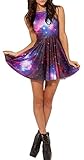 MicaCool Summer Pleated Print Cherry Blossom Reversible Skater Dress
