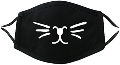 Kun Partner Unisex Cute Facial Expression Dust-proof Mask Breathable Black Mask, Pattern 5