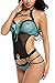 Avidlove Women Strappy Bondage Sexy Lingerie Lace Babydoll Halter Sleepwear Bra Chemises blue Small