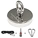Supremacy Co. 881 lbs Pulling Force Super Strong Neodymium Fishing Magnet Kit with 33feet Rope+Threadlocker+Carabiner- M10 Eyebolt-Countersunk Hole Diameter 3.54 inch(90mm) for Magnetic Fishing