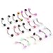 Dragonpad Colorful Stainless Steel Ball Barbell Curved Eyebrow Rings Bars Tragus Piercing, 20 Piece