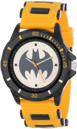 Batman Men’s BAT9065 Yellow Rubber Strap Analog Watch, Watch Central