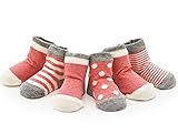 Izzy & Roo Heathered Baby Socks - Set of 4 Pair (0-12 Months, Rose)