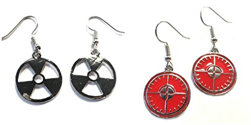 Hulk Gamma Logo and Hawkeye Logo Dangle Earrings w/Gift Box