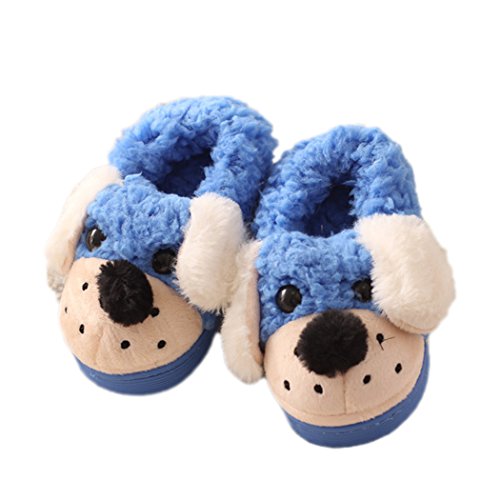 MiYang Winter Toddlers and Kids Cheerful Mario Dog Warm House Slippers