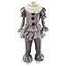 iCos Men's Adult Dancing Clown Joker Dressed Up Halloween Costume Party Outfit (X-Large) Silver