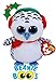 TY Beanie Boos Fudge (Reindeer), Nester (Owl), Gale (Penguin) & Sugar (Dog) Holiday Set Bundle with Bonus Matty's Toy Stop Drawstring Storage Bag - 4 Pack