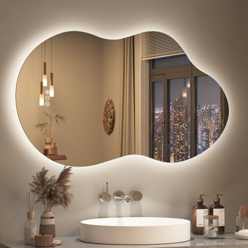 SMIROR Asymmetrical Backlit Bathroom Mirror Lights