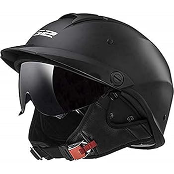 LS2 Helmets Rebellion Unisex-Adult Half Helmet Motorcycle Helmet (Matte Black, Medium)