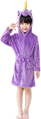 LANTOP Kids Soft Bathrobe Comfy Unicorn Gift Flannel Robe Unisex Sleepwear