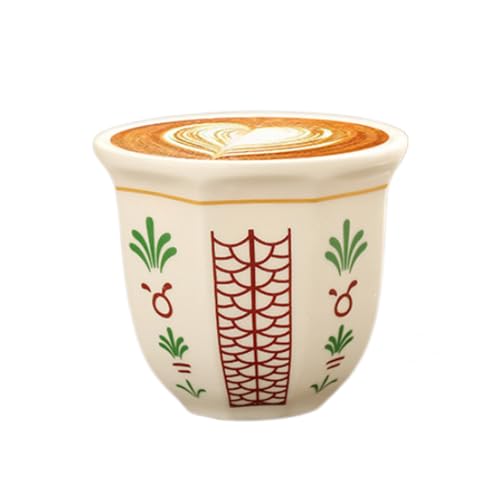 HOOPZOZA Coffee Cup Ceramic Mug Espresso Cup 180mL (Red)