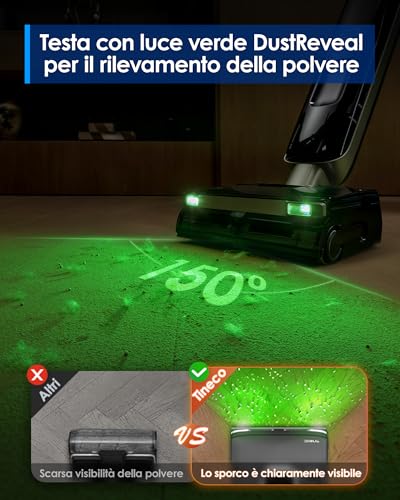 Tineco Floor One S9 Master Cordless Vacuum Cleaner, ThermoBlast Technology, Floor Wash with Hot Water, StreakFree Squeegee 10 cm, Ultra-Thin 10 cm, FlashDry 85°C, 23 KPa, Flat Rat 180