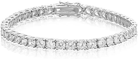 1 Row Tennis Necklace/Bracelet 18/20/22/24 Inch 14k White Gold Finish Lab Created Diamonds 4MM Iced Out NEW (Bracelet 7.5")