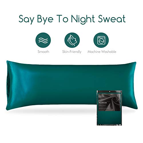 MR&HM Satin Body Pillow Cover, 20x54 inches Body Pillow Case for Adults, Silk Satin Cooling Body