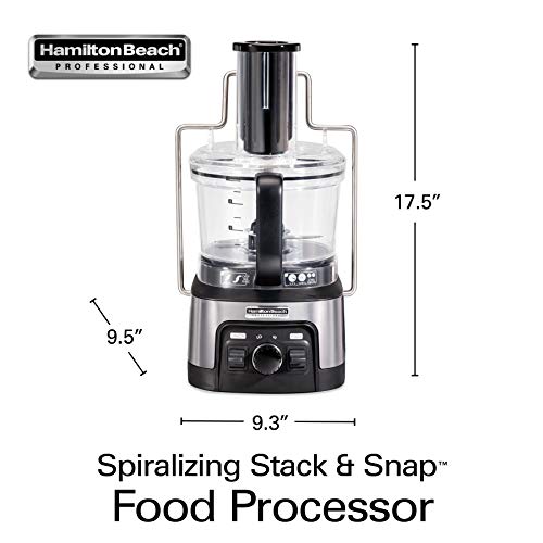 Hamilton Beach Professional Stack & Snap Food Processor & Veggie Spiralizer for Slicing
