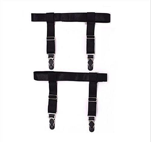 Buyless Fashion Men's Adjustable Thigh Shirt Stay Garter With Plastic Clamps