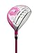 Precise M5 Ladies Womens Complete Right Handed Golf Clubs Set Includes Titanium Driver, S.S. Fairway, S.S. Hybrid, S.S. 5-PW Irons, Putter, Stand Bag, 3 H/C's Pink