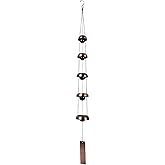 JIANWEI Bell Wind Chimes Temple Wind Bell, Vintage Copper Bell, Feng Shui Wind Chimes with 5 Bells, Memorial Wind Chime for Home Yard Balcony Window Outdoor(Bronze)