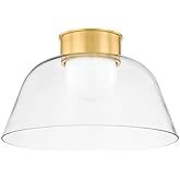 Hudson Valley Lighting 3520-AGB Lakeside - 1 Light Flush Mount-12.25 Inches Tall and 20 Inches Wide, Finish Color: Aged Brass