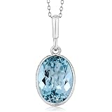 Gem Stone King 18K Yellow Gold Plated Silver Round Sky Blue Topaz And...