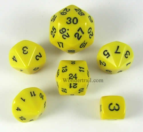 Yellow Special Who Knew 6 Dice Set