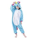 NEWCOSPLAY Unisex Children Unicorn Pyjamas Halloween Costume (8-Height 51-54
