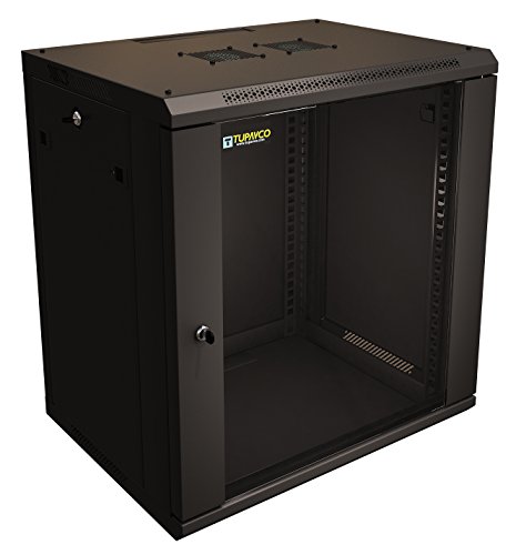 Server Rack Cabinet - 12U 19" - Tupavco TP1512 - Floor/Wall Mount Network IT Computer Electronics Media Equipment Storage Rackmount Enclosure with Glass Door and Sides Lock, Vent Fans; 17.7 inch deep