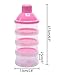 Leegoal(TM) 2 Pack Non-Spill Smart Stackable and Portable Storage System for Formula ,Baby Milk Powder Dispenser / Storage Snack Container BPA Free 4 Compartments,Pink