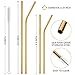 Hiware 12-Pack Gold Stainless Steel Straws Reusable with Case - Metal Drinking Straws for 30oz & 20oz Tumblers Dishwasher Safe, 2 Brushes Included