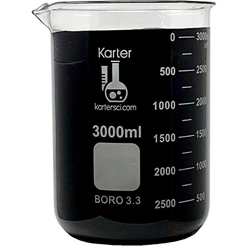 image for 3000ml Beaker, Low Form Griffin, Borosilicate 3.3 Glass, Double Scale,