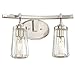Minka Lavery Wall Light Fixtures 2302-84 Poleis Wall Bath Vanity Lighting, 2-Light, 120 Watts, Brushed Nickel