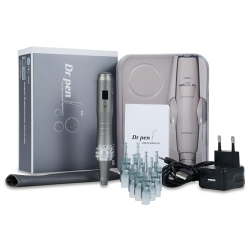 Dr. pen M8 Microneedling Pen, Professional Skin Care at Home with 8 Sterile Cartridges, 6 Adjustable Intensity Levels & 0-2.5 mm Settings, Anti-Ageing, Wrinkle Reduction, Acne Scars Elimination