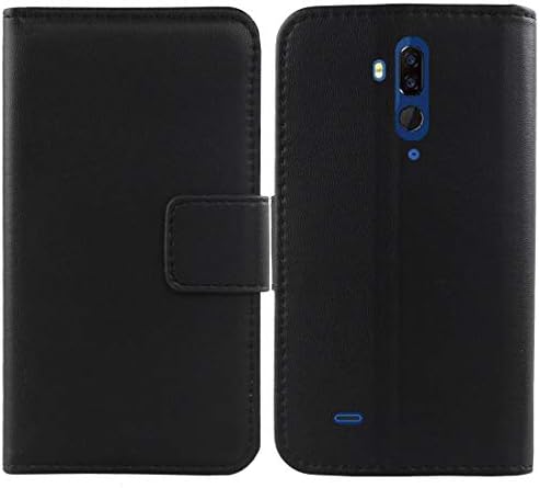 Gukas Design Genuine Leather Case for Ulefone Armor 5 5.85" Wallet Premium Flip Protection Cover Skin Pouch with Card Slot (Black)